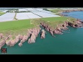 Arbroath Cliffs, Angus, Scotland Aerial Drone Video