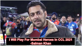 Salman Khan To Play For Mumbai Heroes In CCL 2021 Salman Khan To Play For Mumbai Heroes In CCL 2021