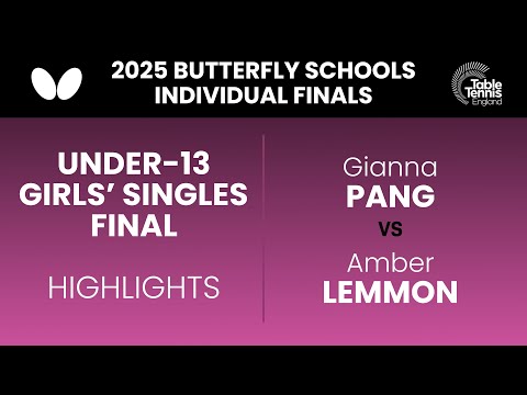 2025 Butterfly Schools Individual Finals | Under-13 Girls' Singles Final Highlights