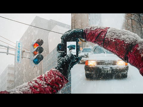 50mm POV Street Photography during INSANE Snowfall in Sapporo