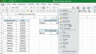 Excel   Find Earliest Date and Latest Date