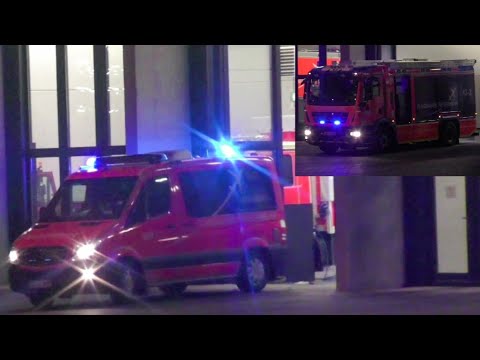 [Feueralarm im Terminal!] ELW-C + HLF10 》 Auf Einsatzfahrt || Flughafenfeuerwehr || Flughafen BER