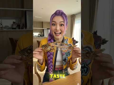 Rumi is eats FISH BONES?! 🐟🦴 #kpopdemonhunters #funny #cute #rumi