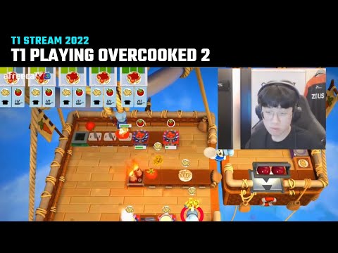 [Full] Zeus, Gumayusi & Oner playing Overcooked 2 (P1) | T1 Stream Moments | T1 funny moments