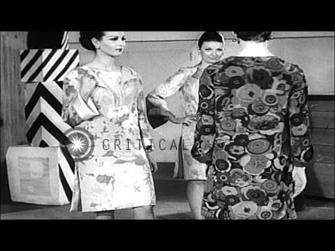 Models displaying summer and spring collection by Nina Ricci and Gerard Pippart. HD Stock Footage