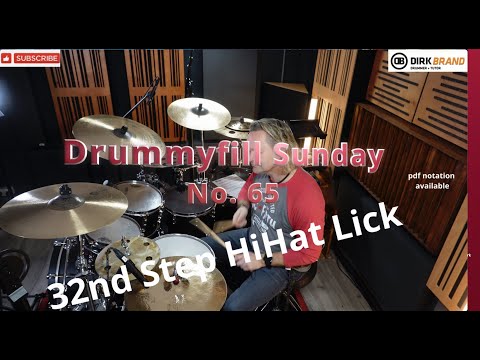 Crazy 32nd Step HiHat Lick at Drummyfill Sunday No. 65! pdf notation available!