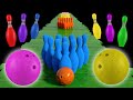 Bouncing Bowling Ball Kinetic Sand Smashes Alphabet Shapes For Kids Binkie TV