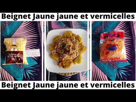 YELLOW DOUGHNUT AND VERMICELLI-BEIGNET JAUNE JAUNE AUX VERMICELLES