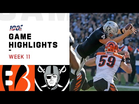 Bengals vs. Raiders Week 11 Highlights | NFL 2019