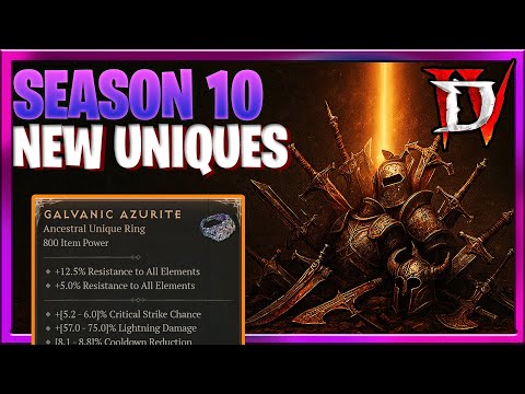 Diablo 4 Season 10 New Uniques And Updated / Reworked Old Uniques Season of Infernal Chaos Diablo IV