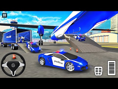 Transporting Police Car in Multi Trailer Truck - Car Transporter Simulator - Android Gameplay