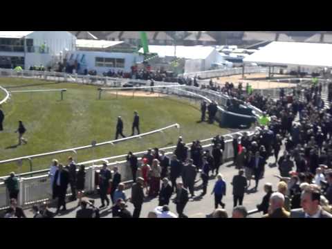 HD 360 POV THE FINISH LINE AT THE 2013 JOHN SMITH'S GRAND NATIONAL LIVERPOOL UK