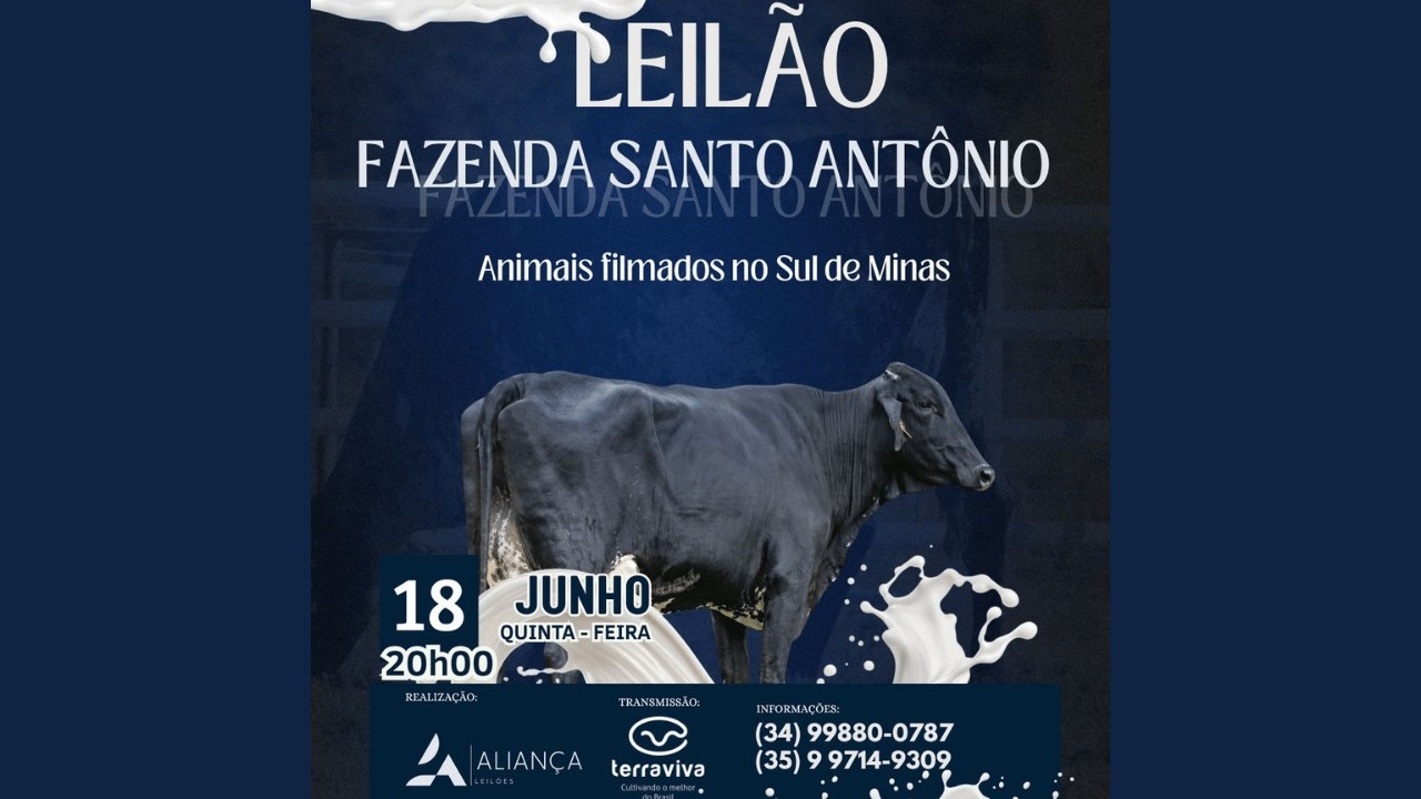 LEILÃO FAZENDA SANTO ANTÔNIO | 18/06/2026 – 20H