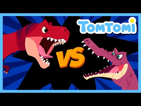 Who’s the Strongest Dinosaur?🦖 T-Rex vs Spino | Dinosaur Songs for Kids | #TOMTOMI