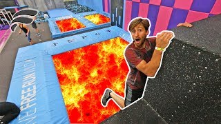 FLOOR IS LAVA AT TRAMPOLINE PARK!