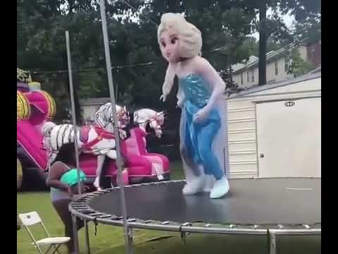 Elsa does a backflip on a trampoline and gets decapitated #nononono #fail #Shorts #StillScaredDammit