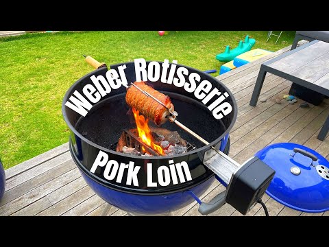 How To - Weber Kettle Rotisserie Pork Loin Roast With Perfect Crackling
