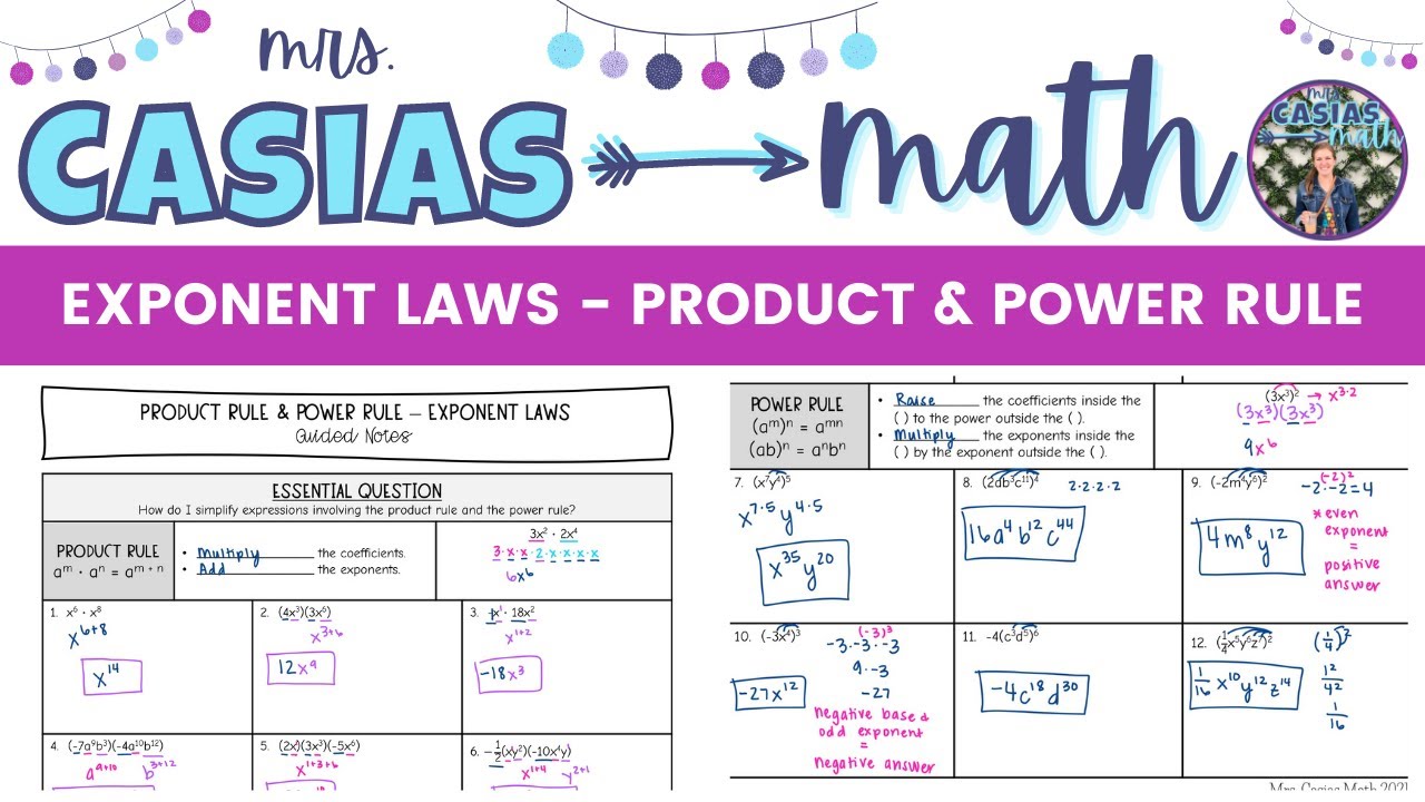 Product and Power Rule - Laws of Exponents | Algebra 1 Lesson