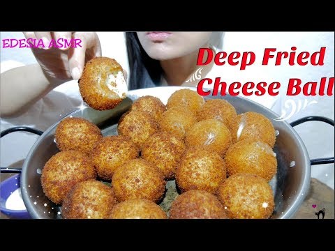 ASMR 咀嚼音🧀Deep Fried Cheese Ball チーズボール 酥炸起司球 치즈 볼 Boules de fromage frites *EATING SOUND*