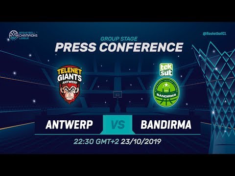 Telenet Giants Antwerp v Teksüt Bandirma - Press Conference - Basketball Champions League 2019-20