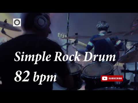 Simple Rock Drum Groove - 82 bpm - HQ
