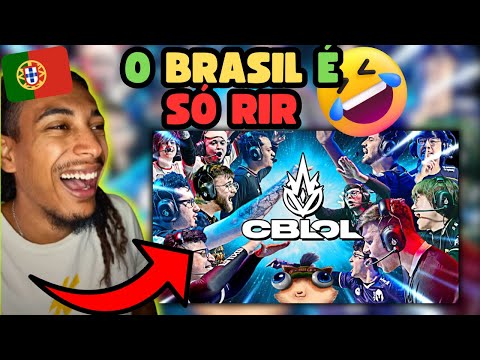 PORTUGUÊS 🇵🇹 reage ao MOTIVO do BRASIL ser a REGIÃO do CONTEÚDO - CBLOL DA ZUEIRA | BRONZIOCRE