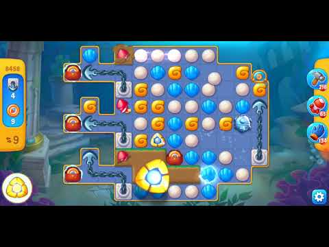 Fishdom. 8458 level no boosters and diamonds. 11 moves