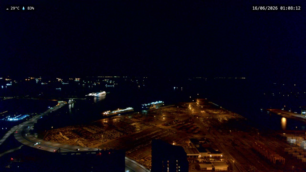Live webcam view of Tanjong Pagar Port & Shipping Lanes