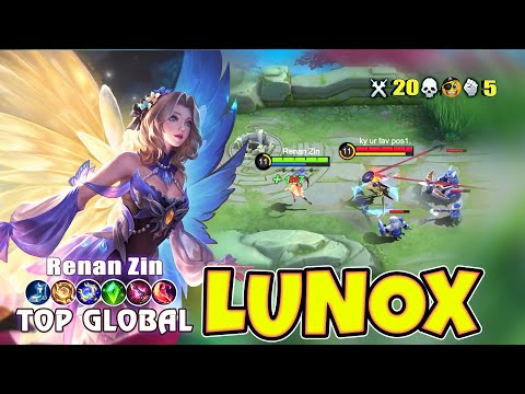 Lunox Gameplay Aggressive Get 20 Kills In Solo Ranked - Mobile Legends