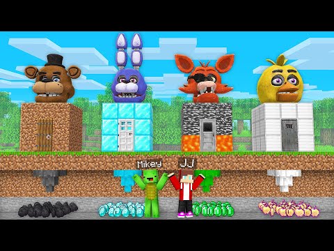 4 Ways to Steal TREASURE From FNAF Security Houses in Minecraft -Maizen Challenge