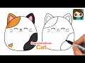 How to Draw a Cute Cat Easy | Squishmallows