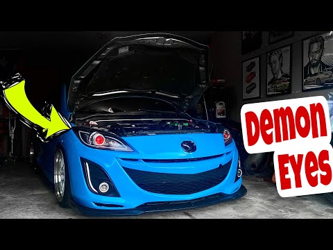 Installing DEMON EYES for my Mazda 3! Custom Headlights