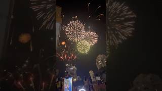 シヌログ祭り後のアヤラセンターから見た花火