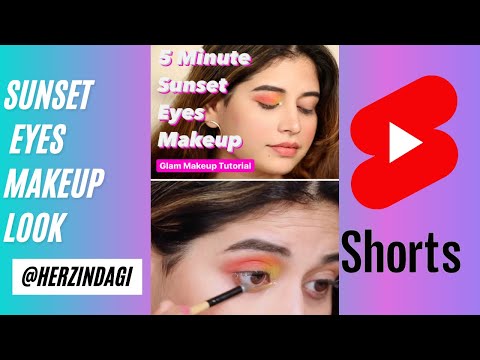 5 Minutes Sunset Eyes Makeup Look Tutorial #Shorts