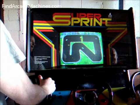 Atari Super Sprint Arcade Machine Restored Great Condition Playing Driving Game