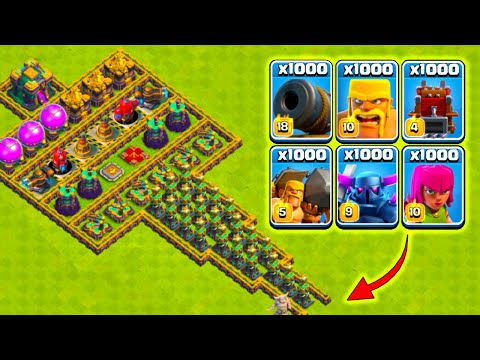 x10 x100 x1000 Troops VS Trap / Who Can Survive? #1 Clash Of Clans 👉 @dailyclash8620