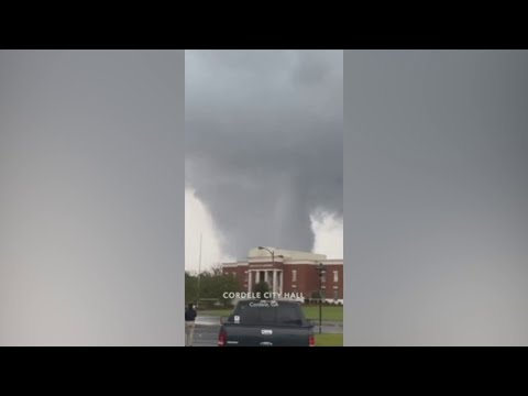 Watch: Large Funnel Cloud Appears Near Courthouse In Cordele, GA
