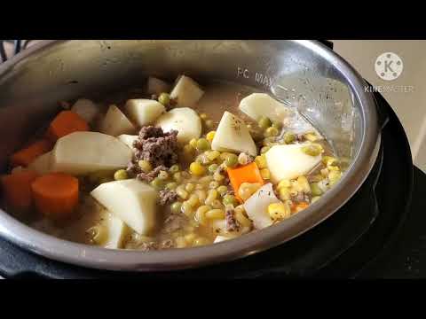 Instant pot Hamburger soup & biscuits