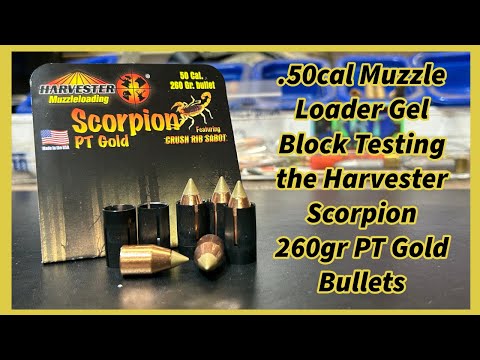 .50 Cal Ballistic Gel Block Testing the  Harvester 260gr Scorpion PT Gold Bullets