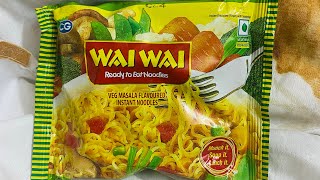 TRYING Wai Wai’s Veg Masala Flavoured Instant Noodles || Indian Noodle Review || #shorts