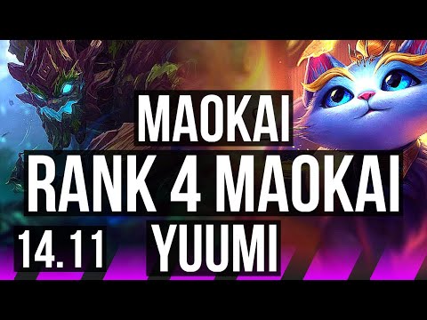 MAOKAI & Jhin vs YUUMI & Tristana (SUP) | Rank 4 Maokai, 2/1/16 | JP Grandmaster | 14.11
