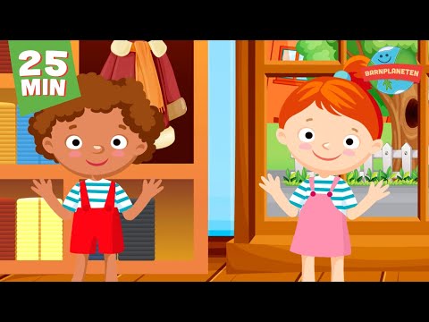 Animerad barnmusik 15 låtar - Vipp på rumpan affären, Hjulen på bussen m.fl - Barnplaneten barnmusik