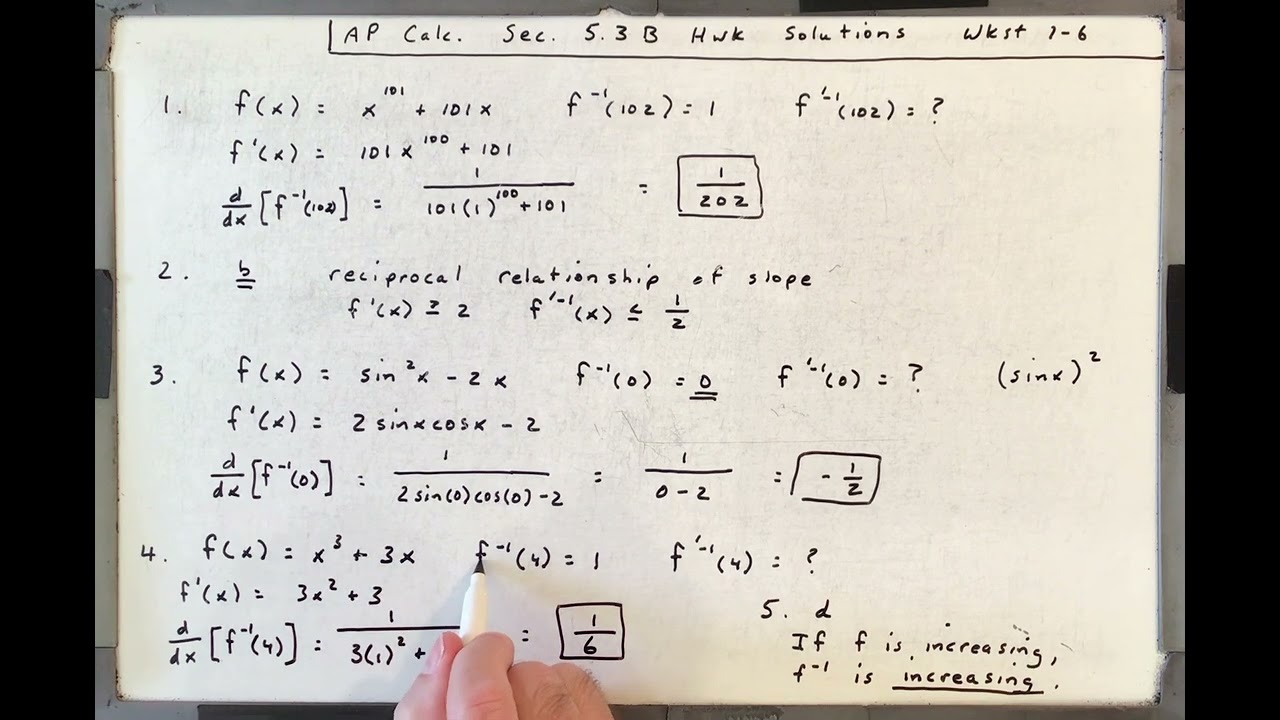 AP Calculus Sec. 5.3B Hwk Solutions