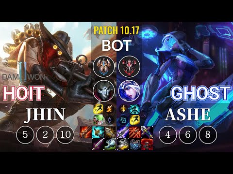 DWG Hoit Jhin vs Ghost Ashe Bot - KR Patch 10.17