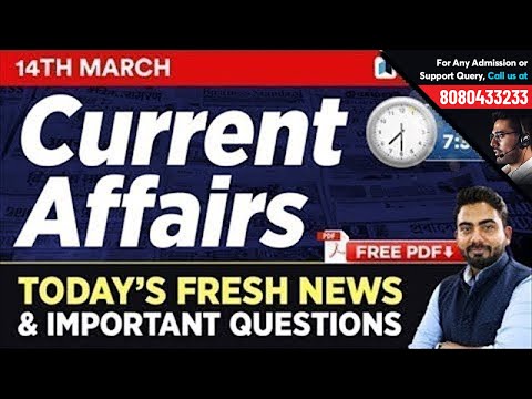#263 : 14 March 2019 Current Affairs in Hindi | Current Affairs 2019 Questions + Static GK in Hindi