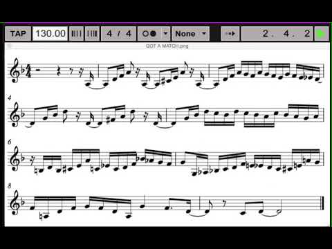 Chick Corea Got a Match PRACTICE with increasing tempo (90 - 150 bpm)