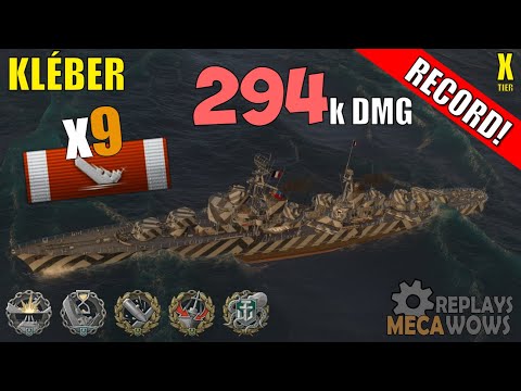 Kléber 9 Kills & 294k Damage | World of Warships Gameplay