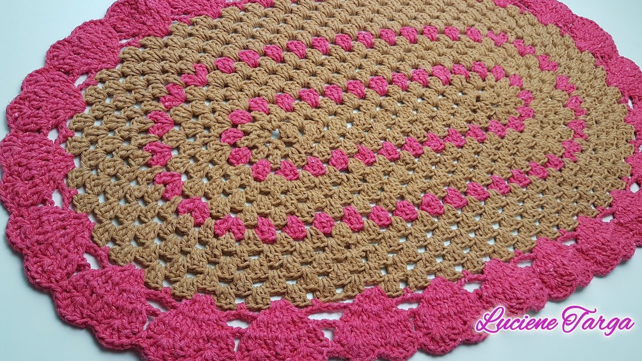 Tapete Oval de Croche Fácil Passo a Passo por Luciene Targa