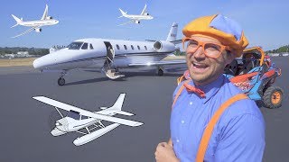 Blippi Flies in a Private Jet | Airplanes for Kids with The Airplane Song