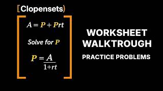 Literal Equations Worksheet Walkthrough | Practice Problems